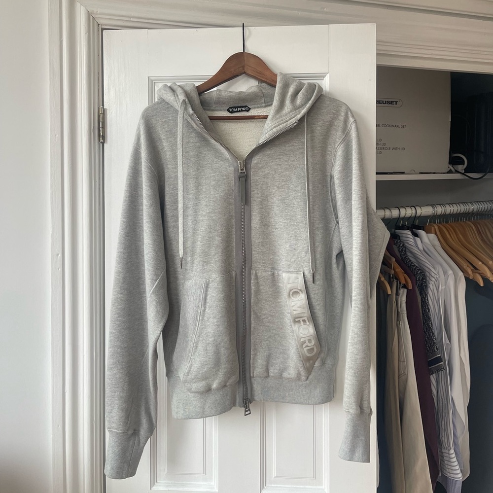 Grey Tom Ford zip-hoodie